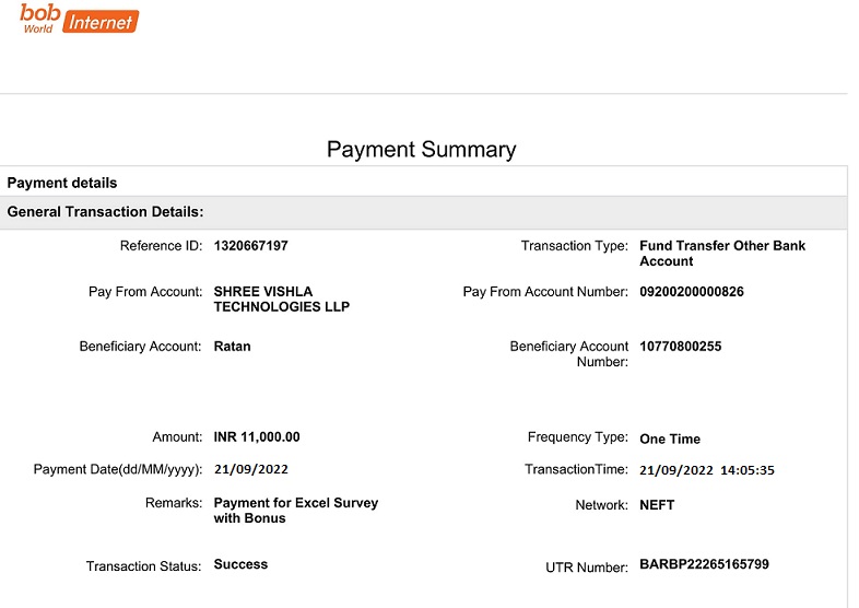 Payment Proof Vitech LLP